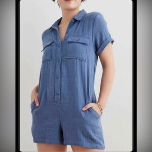 New Aerie softest utility romper In blue Medium